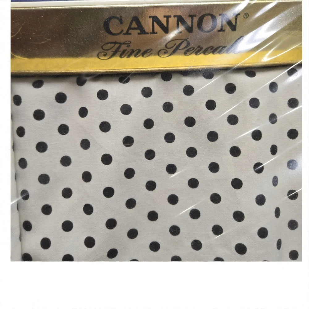 Vintage Cannon Percale Sheet Gift Set Sheets & Pillow Cases Polka-Dot Full #663